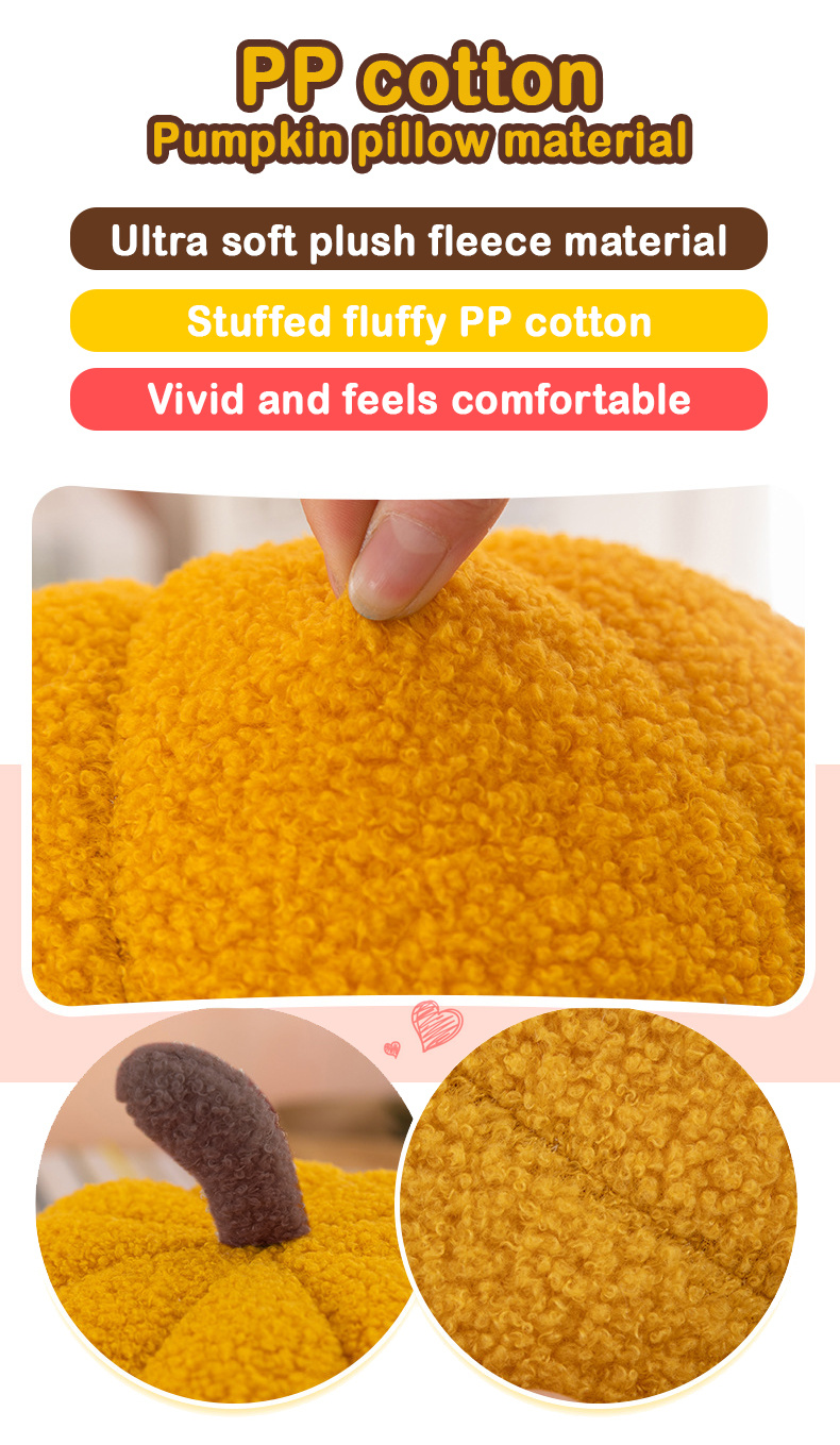 Cute Pumpkin Pillow Plush Stuffed 3D Toy-4